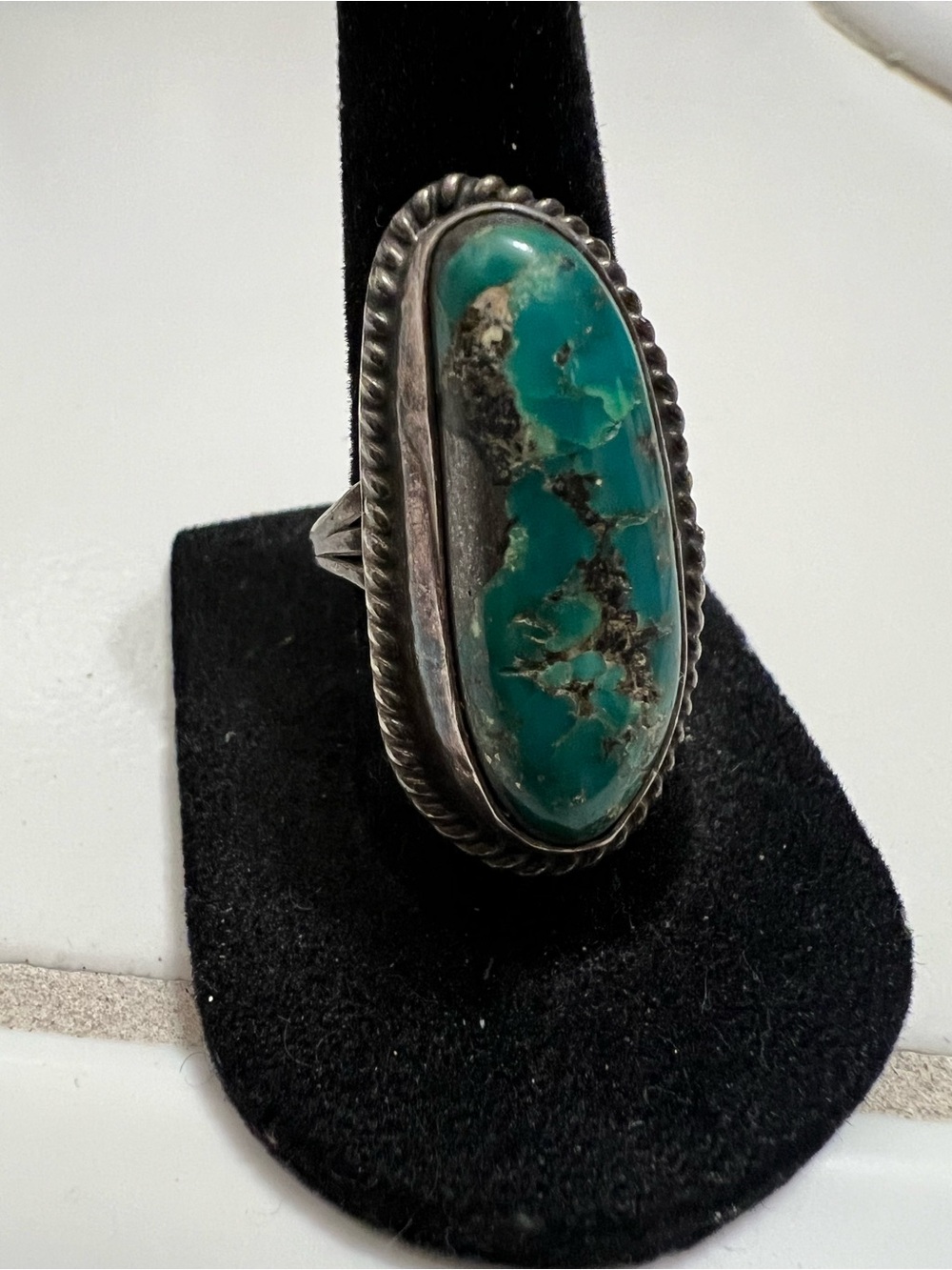 Vintage sterling silver Native turquoise ring sz 7